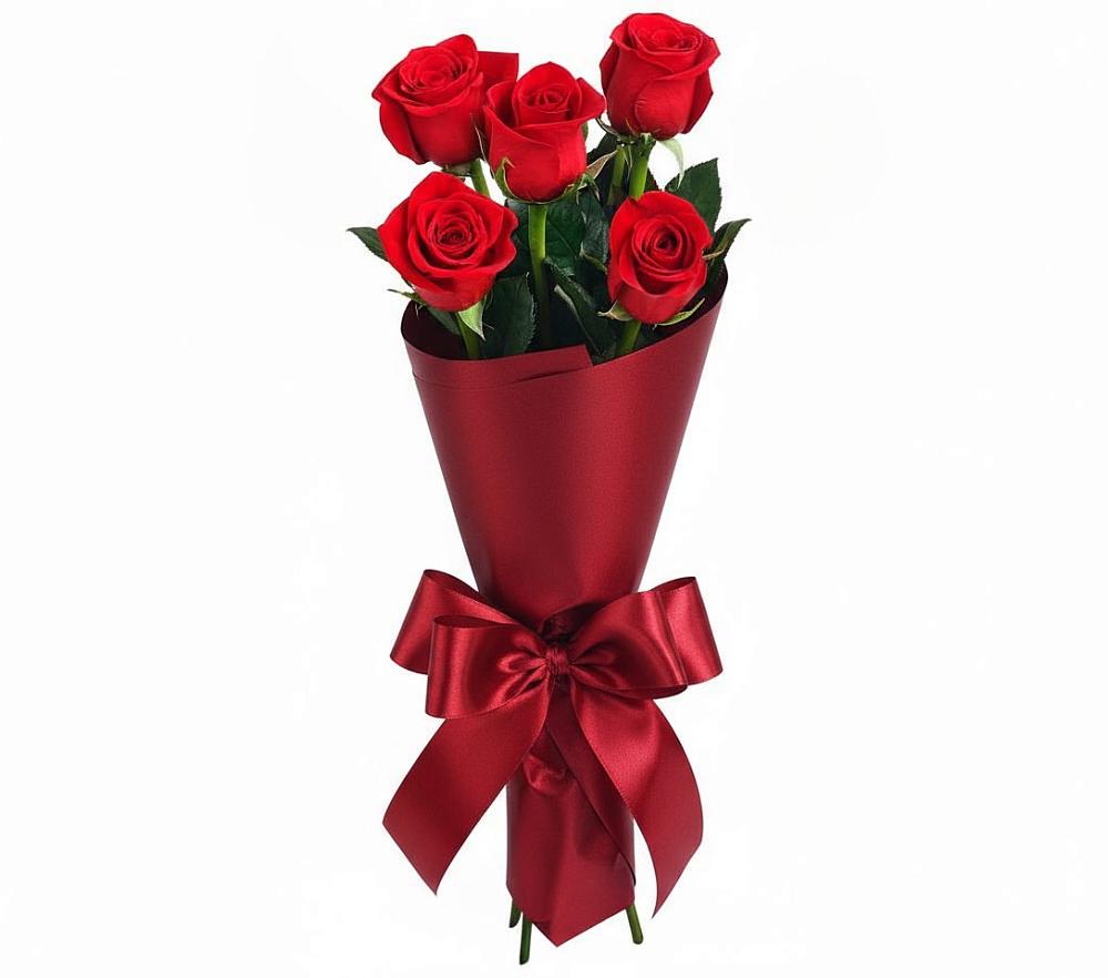 Букет 5 Красных роз Эдлесс Лав в Володарске