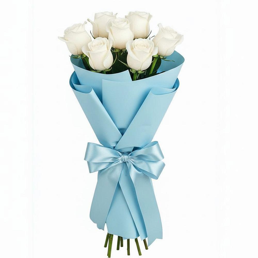 Букет 7 белых роз Проуд в Володарске