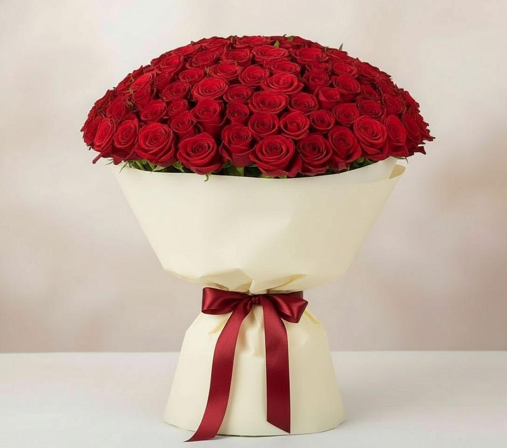 Букет 101 Красная роза Милано в Володарске