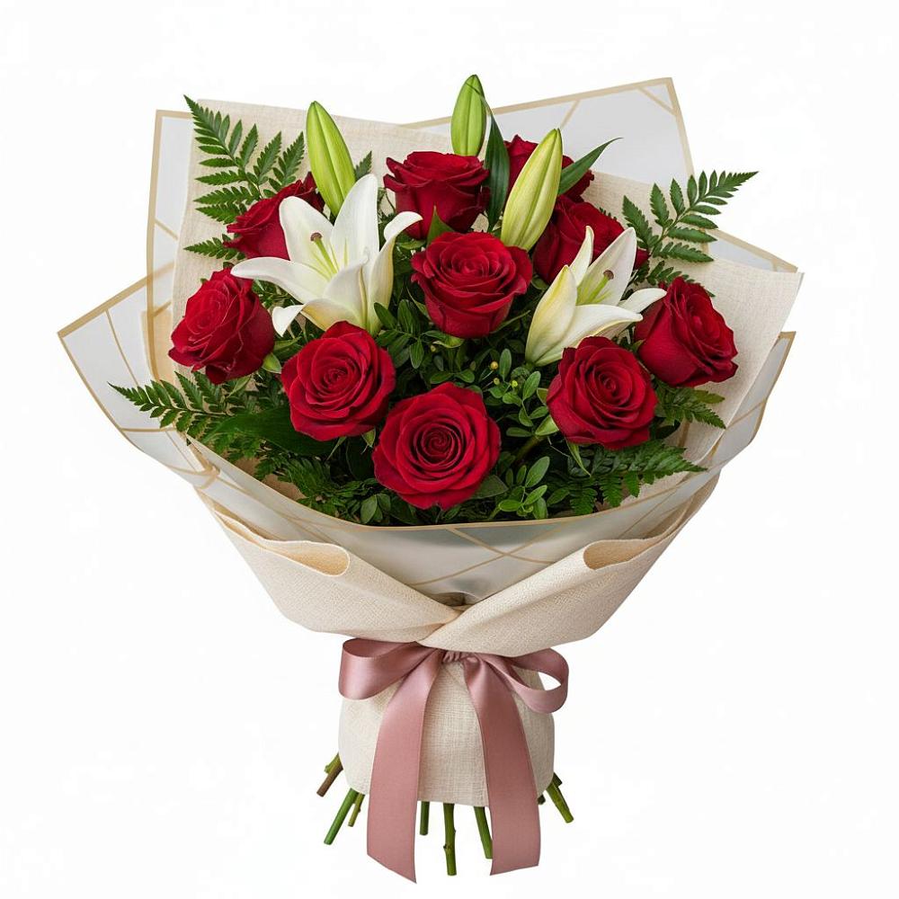 Букет цветов из: Лилии и Розы в Володарске