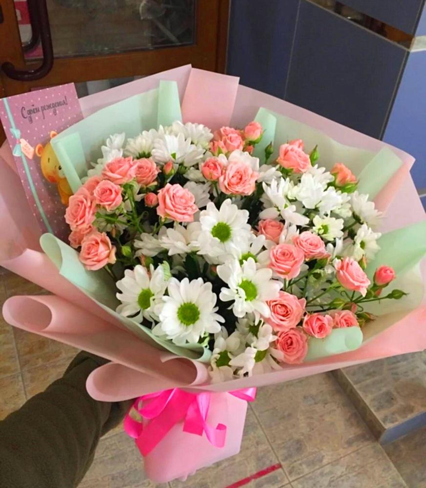 Букет цветов из: Розы и Хризантемы в Володарске