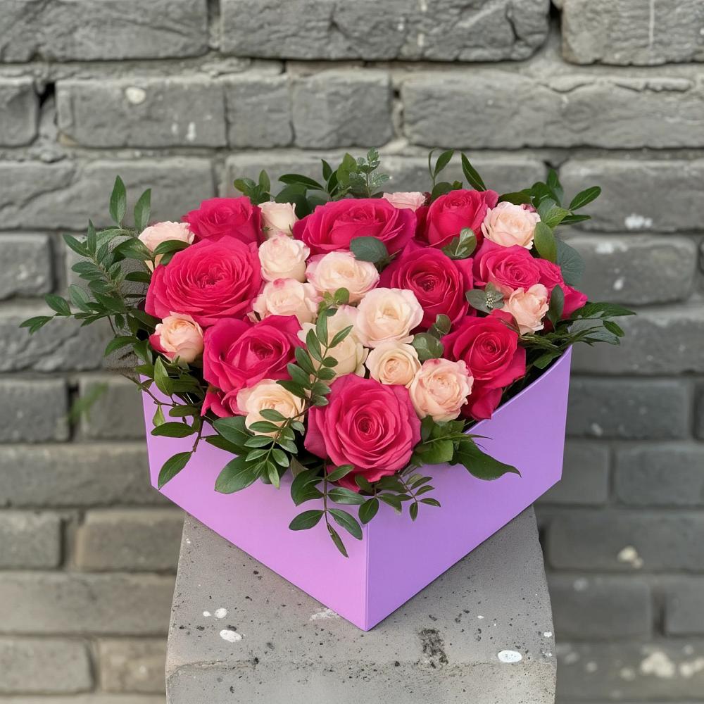 Цветочная композиция из Розы в коробке в Володарске
