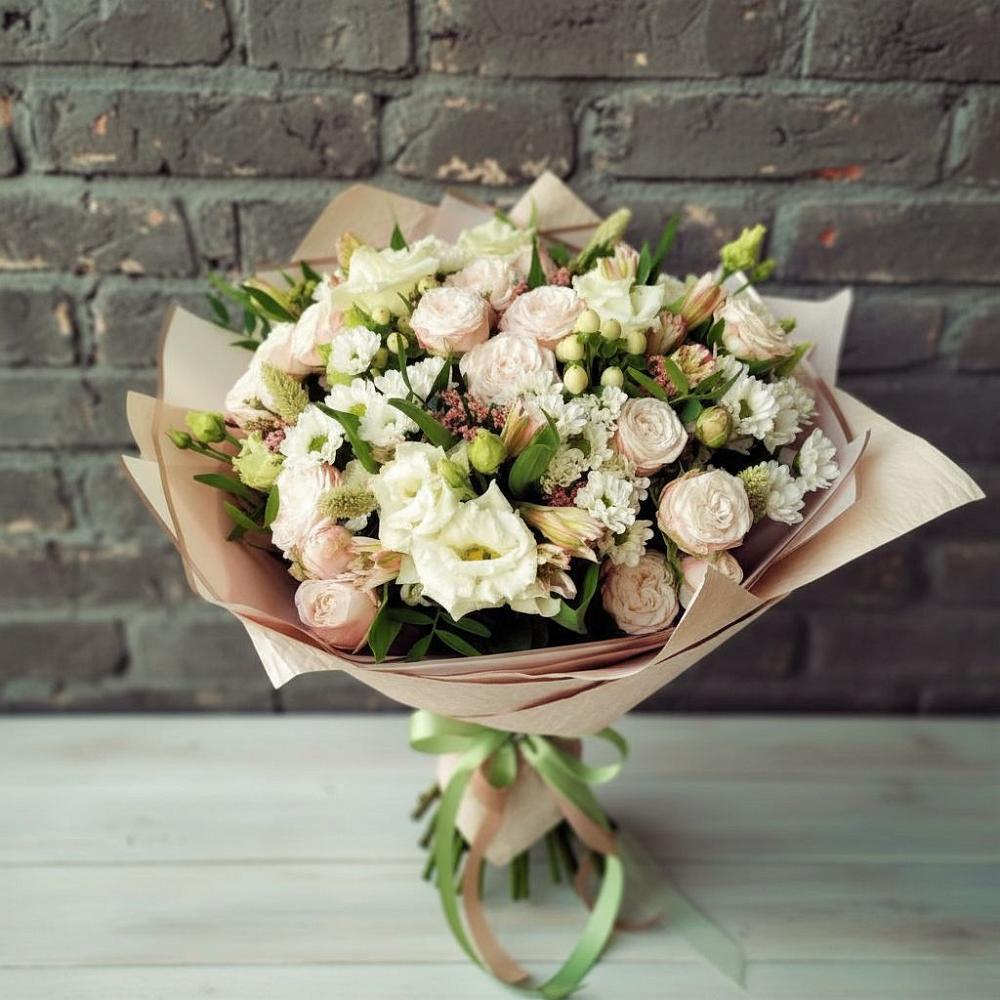 Букет цветов из: Альстромерии, Розы и Хризантемы в Володарске