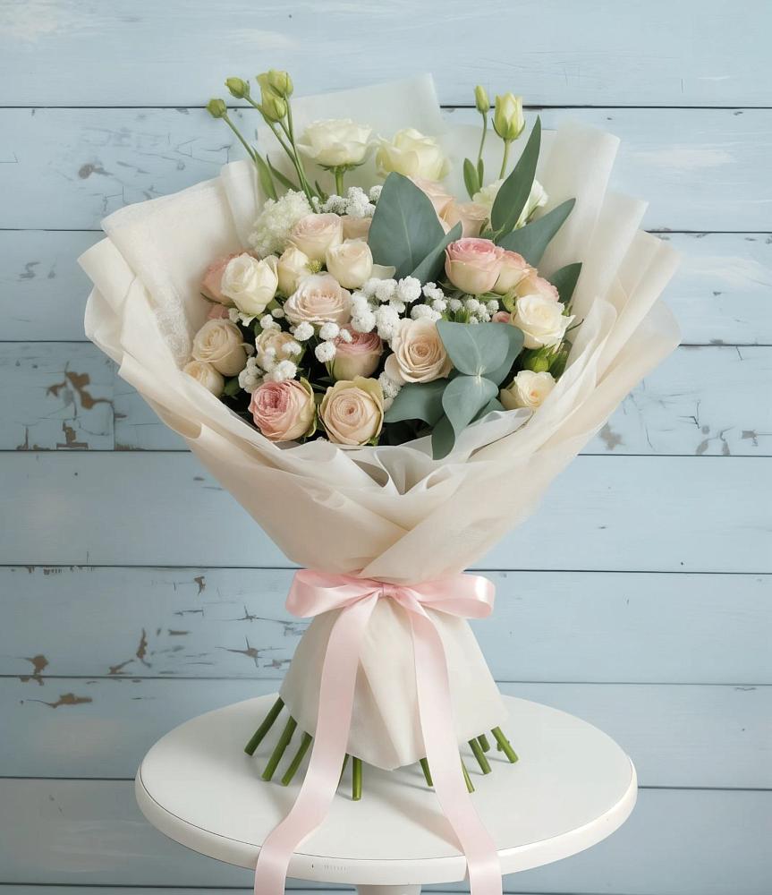 Букет цветов из: Розы и Лизиантусы в Володарске