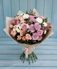 Букет цветов из:  Хризантемы, Розы и Альстромерии #REPLACE_PRED# Володарске