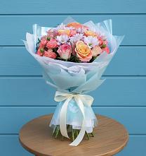 Букет цветов из:  Хризантемы и Розы в Володарске