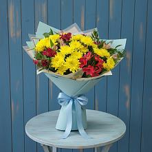 Букет цветов из:  Альстромерии и Хризантемы в Володарске