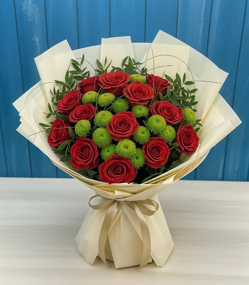 Букет цветов из: Розы и Хризантемы в Володарске